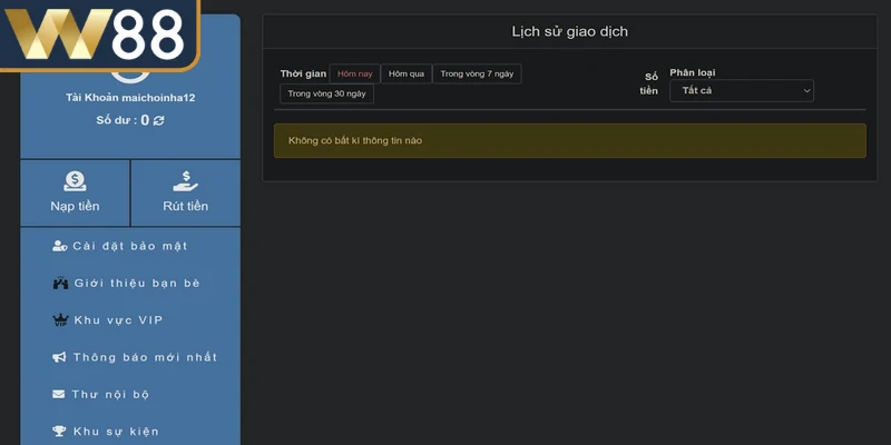 Lịch Sử Nạp Rút Tiền W88 - Cách Xem Và Xử Lý Khi Gặp Lỗi 2 Lịch sử giao dịch giúp đối chiếu số dư chính xác