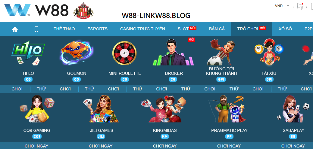 Phát triển đa dạng trò chơi W88